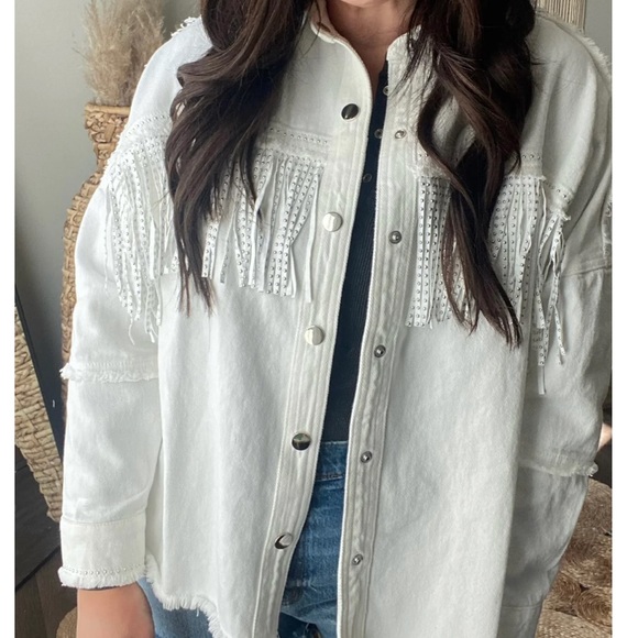 White Fringe Jacket - Picture 1 of 2